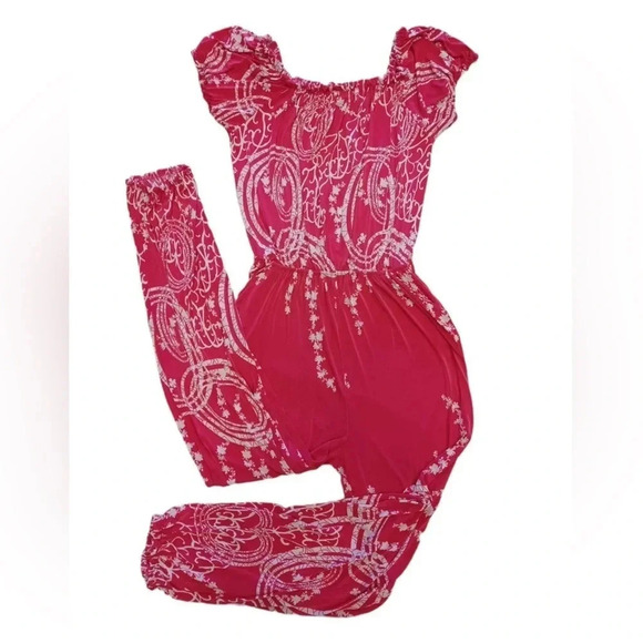 Unbranded 100% Silk Pink & White Romper Size XL - Picture 6 of 12